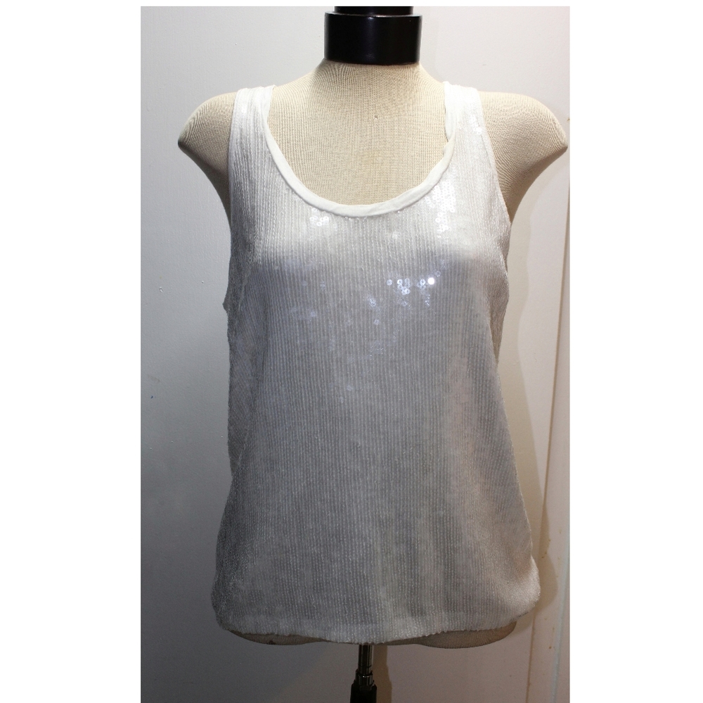 🌎CHAN LUU~ white Sequin tank top (S)